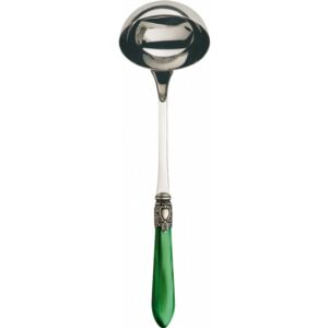 OXFORD OLD SILVER-PLATED RING SOUP LADLE - Green