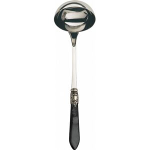 OXFORD OLD SILVER-PLATED RING SOUP LADLE - Black