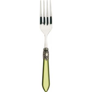 OXFORD OLD SILVER-PLATED RING VEGETABLE & MEAT SERVING FORK - Silky Green