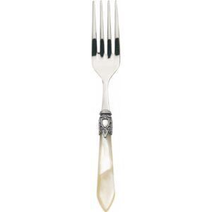 OXFORD OLD SILVER-PLATED RING VEGETABLE & MEAT SERVING FORK - Ivory