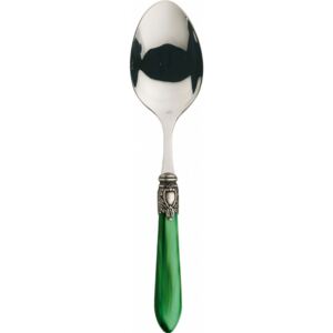 OXFORD OLD SILVER-PLATED RING VEGETABLE & MEAT SERVING SPOON - Green
