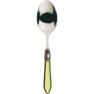 OXFORD OLD SILVER-PLATED RING VEGETABLE & MEAT SERVING SPOON - Silky Green