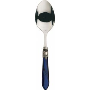 OXFORD OLD SILVER-PLATED RING VEGETABLE & MEAT SERVING SPOON - Blue
