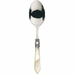OXFORD OLD SILVER-PLATED RING VEGETABLE & MEAT SERVING SPOON - Ivory