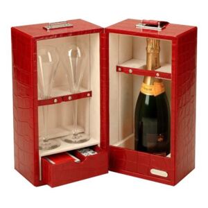 RED LEATHER HEMINGWAY CHAMPAGNE SET