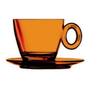 UNO POLYCARBONATE TEA CUP SET - Amber