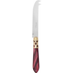 ALADDIN GOLD-PLATED RING 2-POINT DEER CHEESE KNIFE - Burgundy Red