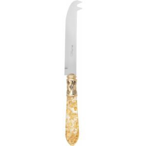 ALADDIN GOLD-PLATED RING 2-POINT DEER CHEESE KNIFE - Transparent Gold