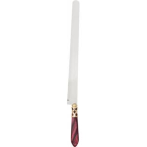 ALADDIN GOLD-PLATED RING SLICED MEAT KNIFE - Burgundy Red