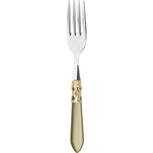 ALADDIN GOLD-PLATED RING VEGETABLE & MEAT SERVING FORK - Silky Green