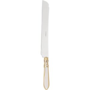 ALADDIN GOLD-PLATED RING CAKE & PIE KNIFE - Ivory