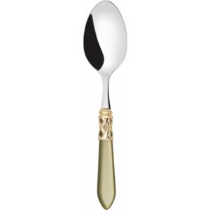 ALADDIN GOLD-PLATED RING VEGETABLE & MEAT SERVING SPOON - Silky Green