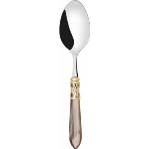 ALADDIN GOLD-PLATED RING VEGETABLE & MEAT SERVING SPOON - Onyx