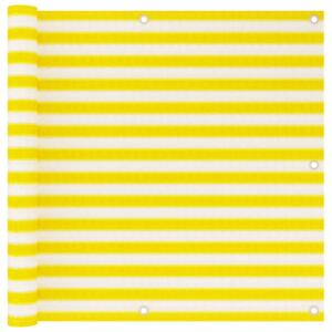VidaXL Balcony Screen Yellow and White 90x500 cm HDPE