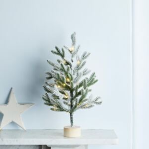 35cm Snowy Pre Lit Mini Christmas Tree