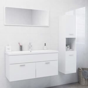 VidaXL Bathroom Furniture Set High Gloss White Chipboard