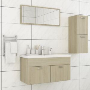 VidaXL Bathroom Furniture Set Sonoma Oak Chipboard