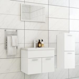 VidaXL Bathroom Furniture Set High Gloss White Chipboard