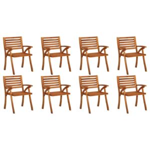 VidaXL Garden Chairs 8 pcs Solid Acacia Wood