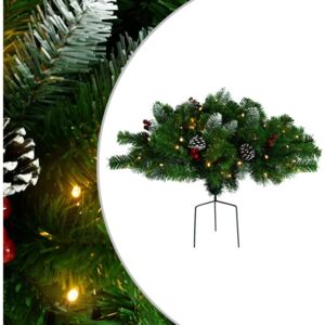 Artificial Pathway Christmas Tree with LEDs Green 40 cm PVC