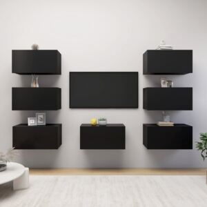 VidaXL TV Cabinets 7 pcs Black 30.5x30x60 cm Chipboard