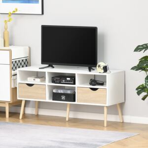 HOMCOM TV Cabinet Stand Unit for TVs up to 42'' Flat Screen with Drawer and Compartments, Entertainment Center for Living Room, Bedroom
