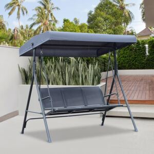 Outsunny 3 Seater Swing Chair Garden Hammock Outdoor Garden Rocking Seat Olive Grey