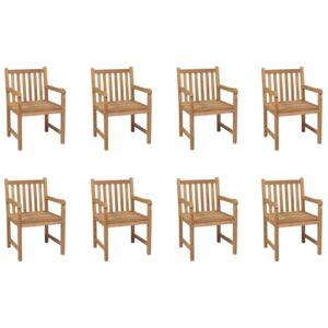 VidaXL Outdoor Chairs 8 pcs Solid Teak Wood