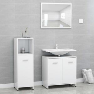 VidaXL 3 Piece Bathroom Furniture Set White Chipboard