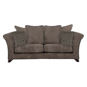 Holly 2 Seater Fabric Pillow Back Sofa With Studs - Brown