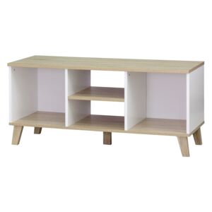 Clever Cube with Wooden Legs 1x3 - White & Oak