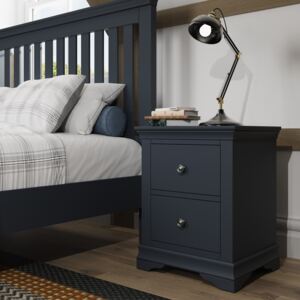 Florence Midnight Grey Painted Large Bedside Cabinet