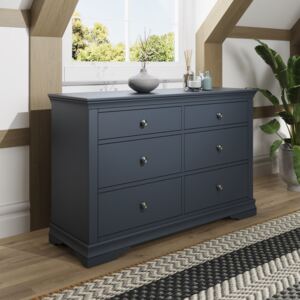 Florence Midnight Grey Painted 6 Drawer Chest
