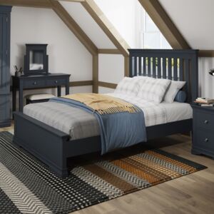 Florence Midnight Grey Painted Double Bed Frame