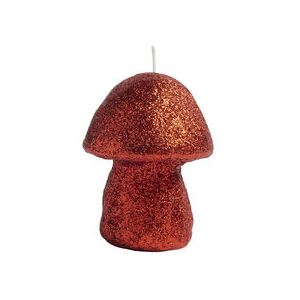 Glitter Mushroom Candle - / Medium - Ø 7 x H 9.5 cm by & klevering Red