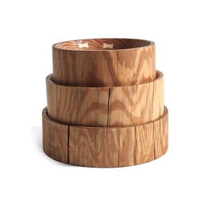 Natural Basket - / Set of 3 - Ø 25 cm / Hand-carved pine by Ethnicraft Natural wood