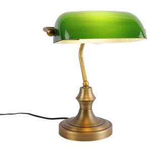 Classic notary lamp bronze with green - Banker