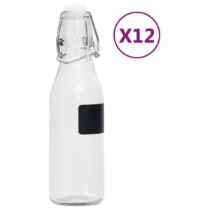 150710 Glass Bottles with Clip Closure 12 pcs Round 250 ml