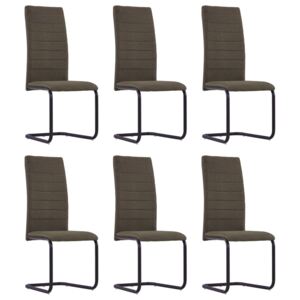 3054729 Cantilever Dining Chairs 6 pcs Brown Fabric (282028+282029) (UK/FI/IE/NO only)