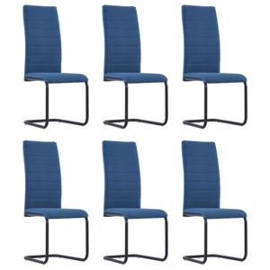 3054730 Cantilever Dining Chairs 6 pcs Blue Fabric (282030+282031) (UK/FI/IE/NO only)