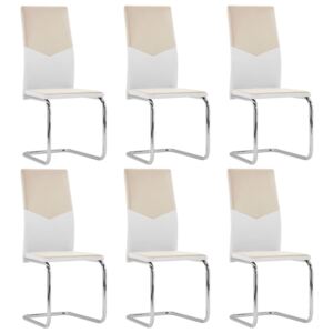 3054739 Cantilever Dining Chairs 6 pcs Cappuccino Faux Leather (282048+282049) (UK/FI/IE/NO only)