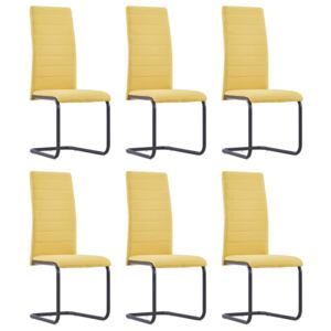3054733 Cantilever Dining Chairs 6 pcs Yellow Fabric (282036+282037) (UK/FI/IE/NO only)