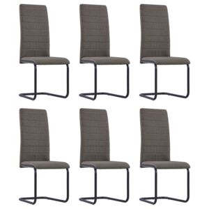 3054735 Cantilever Dining Chairs 6 pcs Taupe Fabric (282040+282041) (UK/FI/IE/NO only)