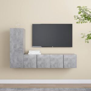 3079093 3 Piece TV Cabinet Set Concrete Grey Chipboard (804521+803352)