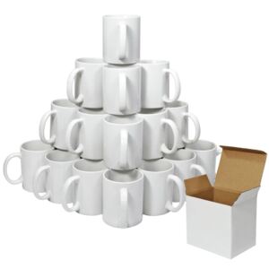 MonsterShop PixMax 36 Sublimation Print White Polymer Coated Mugs With Boxes