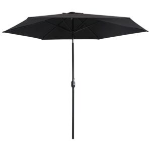 47126 Outdoor Parasol with Metal Pole 300 cm Black