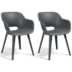 Allibert Outdoor Chairs Akola 2 pcs Grey