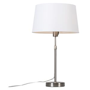 Table lamp steel with shade white 35 cm adjustable - Parte