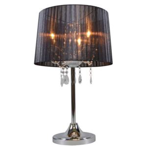 Classic table lamp chrome with black shade - Ann-Kathrin 3