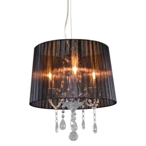 Classic chandelier chrome with black shade - Ann-Kathrin 3